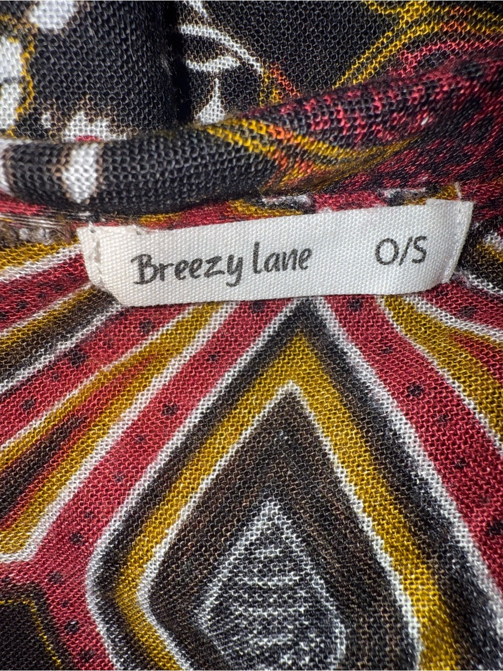 Breezy Lane Black Printed Kimono Coverup Size One Size - Picture 6 of 6